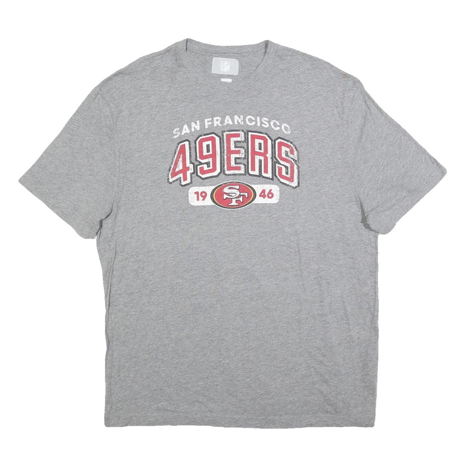 NFL Mens Grey San Francisco 49ers Graphic T-Shirt XL Short Sleeve Crew Neck