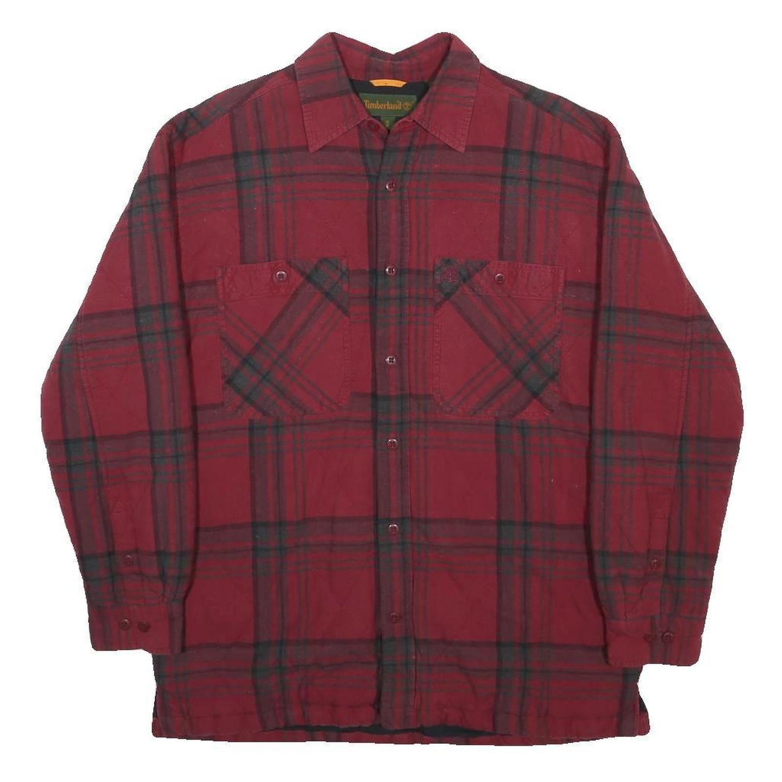 TIMBERLAND PRO Lined Mens Red & Black Check Lined Shirt S Workwear Cotton Blend