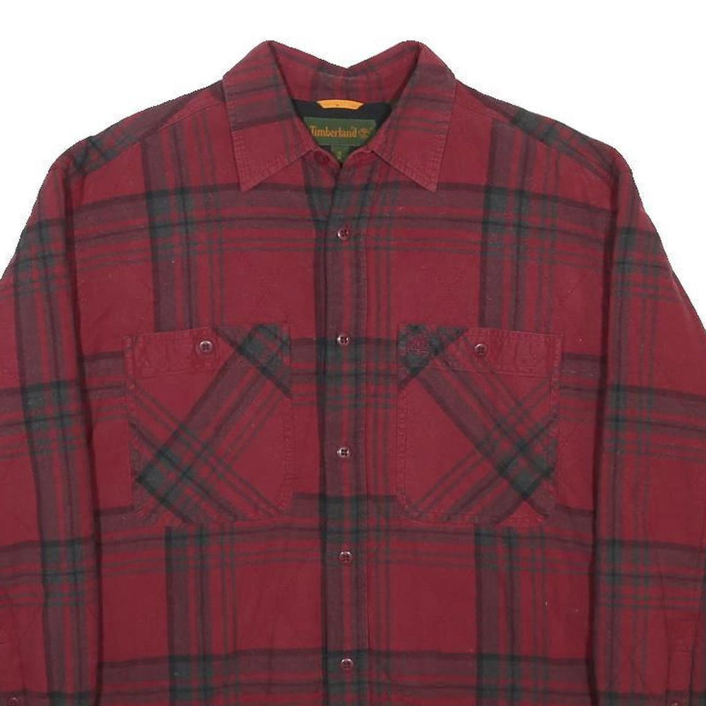 TIMBERLAND PRO Lined Mens Red & Black Check Lined Shirt S Workwear Cotton Blend