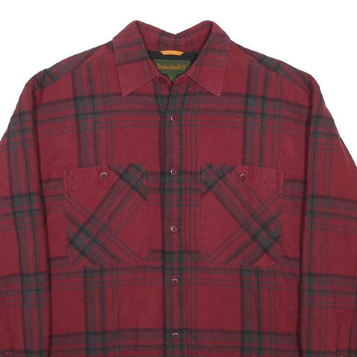 TIMBERLAND PRO Lined Mens Red & Black Check Lined Shirt S Workwear Cotton Blend