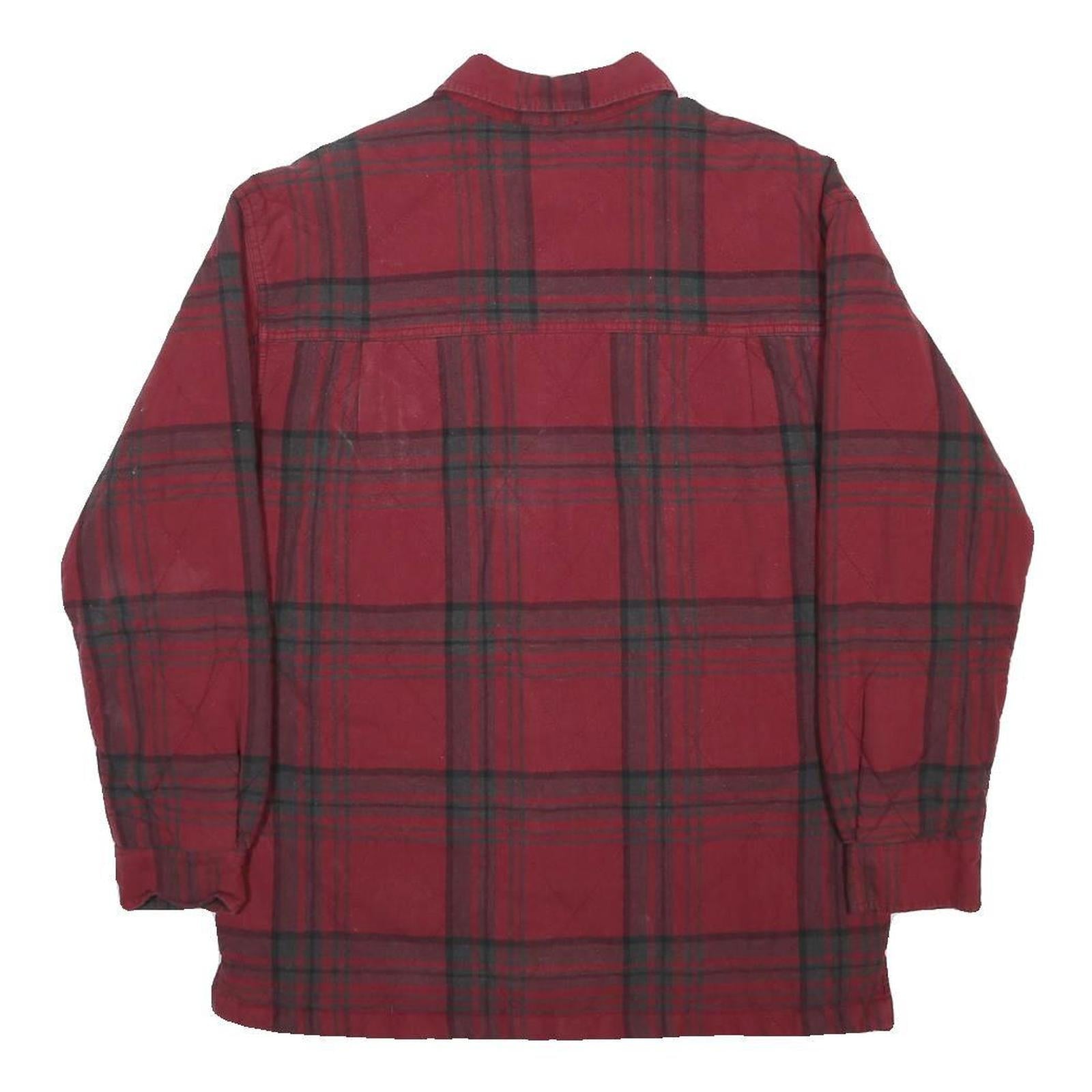 TIMBERLAND PRO Lined Mens Red & Black Check Lined Shirt S Workwear Cotton Blend