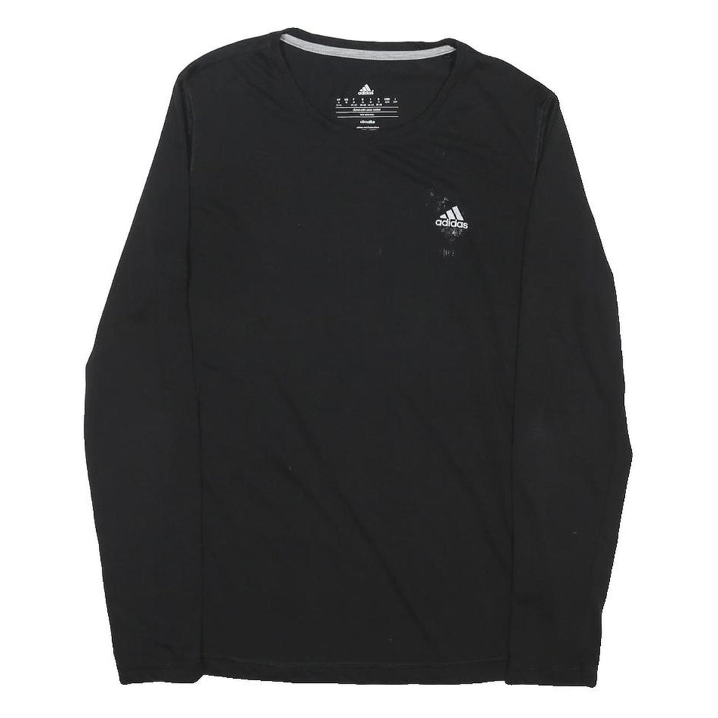 ADIDAS Womens Black Long Sleeve Crew Neck Cotton Blend T-Shirt M Fitness