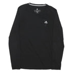 ADIDAS Womens Black Long Sleeve Crew Neck Cotton Blend T-Shirt M Fitness