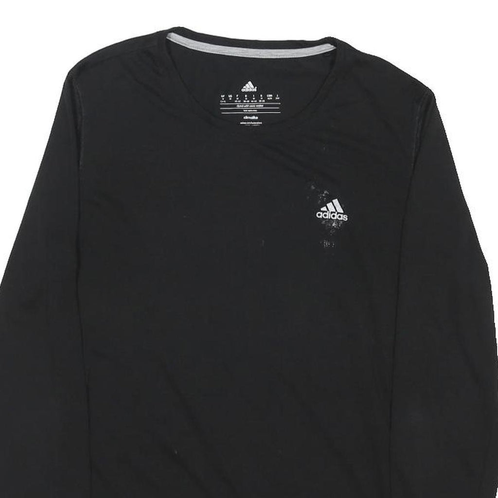 ADIDAS Womens Black Long Sleeve Crew Neck Cotton Blend T-Shirt M Fitness