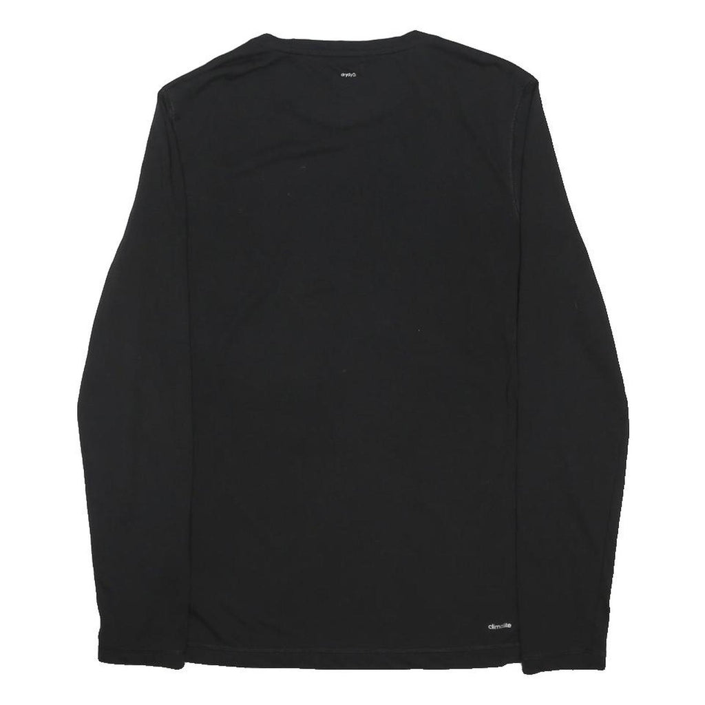 ADIDAS Womens Black Long Sleeve Crew Neck Cotton Blend T-Shirt M Fitness