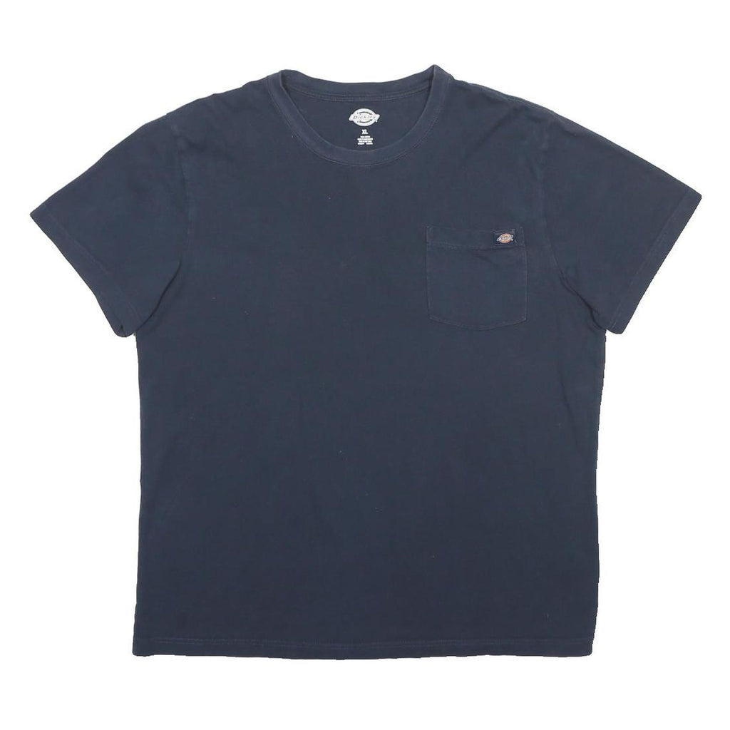 DICKIES Mens Navy Blue Plain Pocket T-Shirt XL Short Sleeve Crew Neck Casual