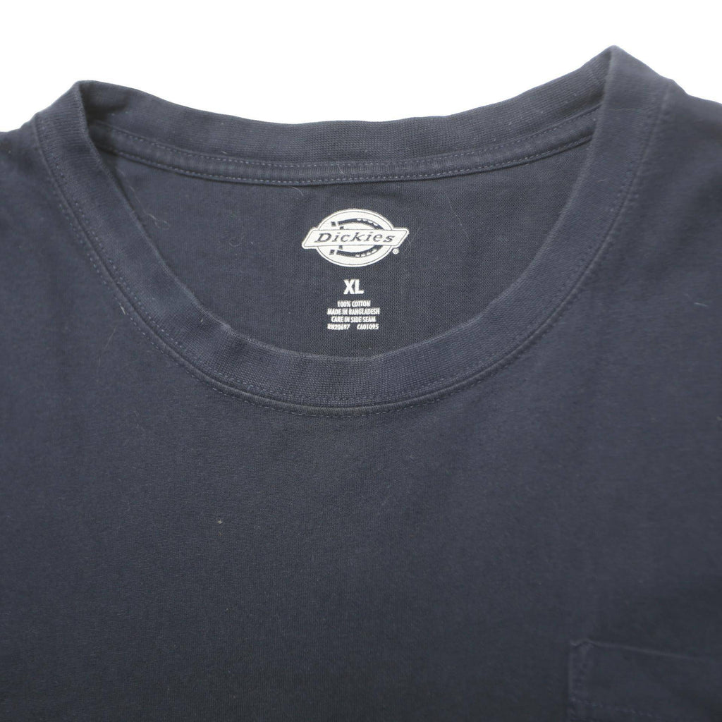 DICKIES Mens Navy Blue Plain Pocket T-Shirt XL Short Sleeve Crew Neck Casual