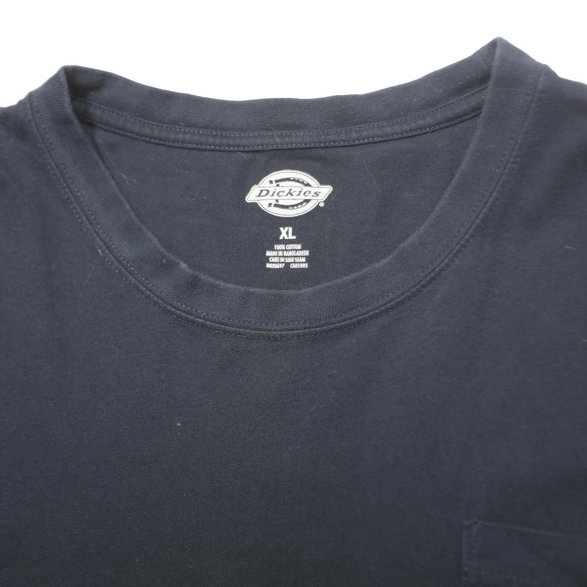 DICKIES Mens Navy Blue Plain Pocket T-Shirt XL Short Sleeve Crew Neck Casual