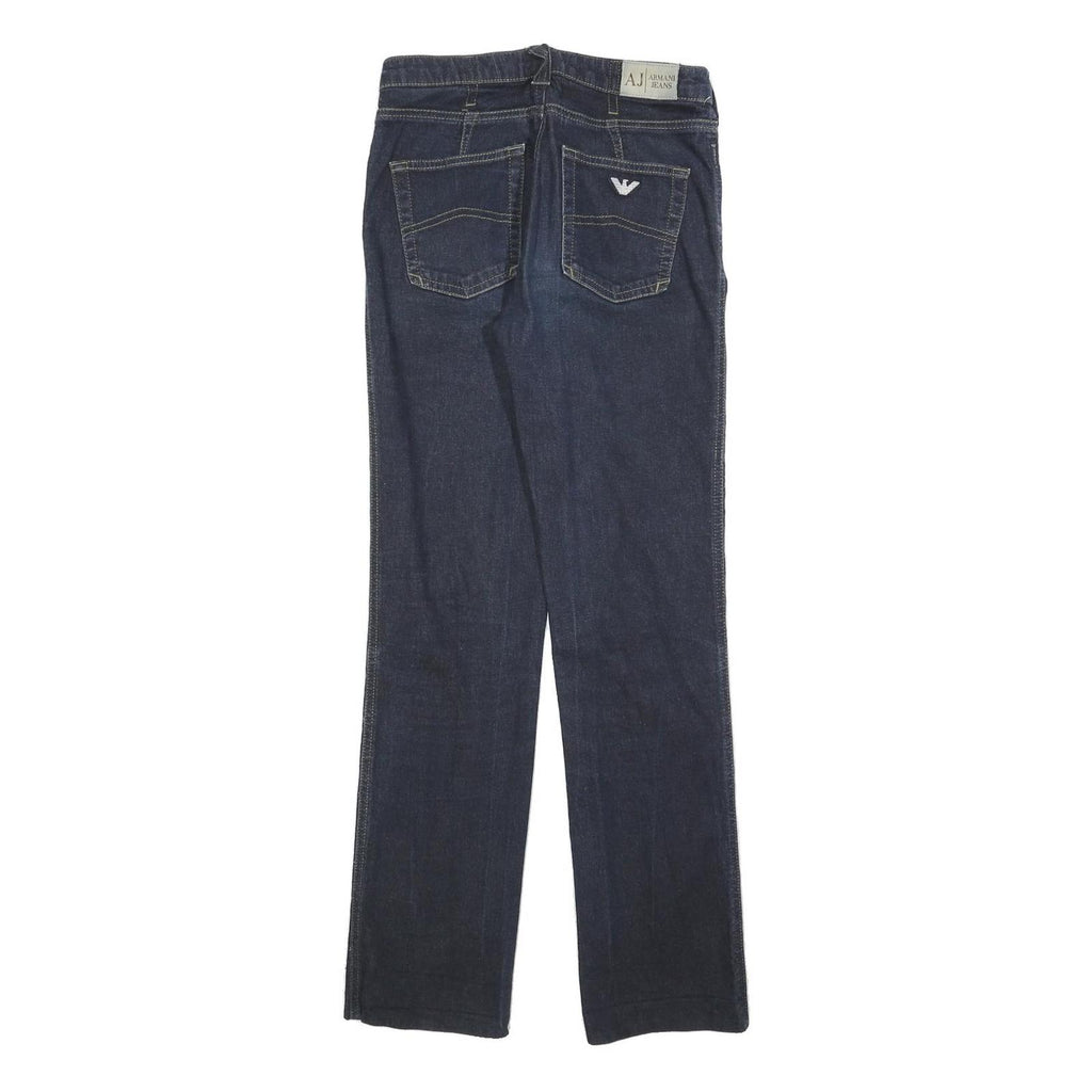 ARMANI JEANS Womens Slim Blue Denim Slim Jeans W26 L30 Classic Zip Comfort
