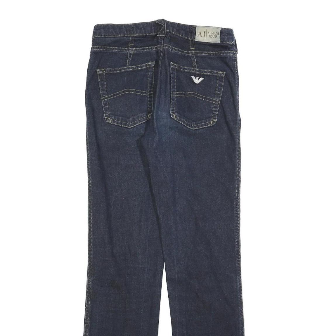 ARMANI JEANS Womens Slim Blue Denim Slim Jeans W26 L30 Classic Zip Comfort