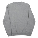 CHAMPION Womens Grey Crew Neck Sweatshirt S Cotton Blend Logo Printed