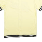 KARL KANI Mens Yellow Black Baseball Style S Short Sleeve Button Neck Logo