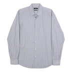 BOSS HUGO BOSS Mens Blue Relaxed Fit Cotton Shirt M Classic Button Collar