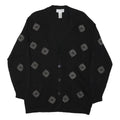 RENA ROWAN Womens Black Patterned Wool Button Up Jumper S Embroidered