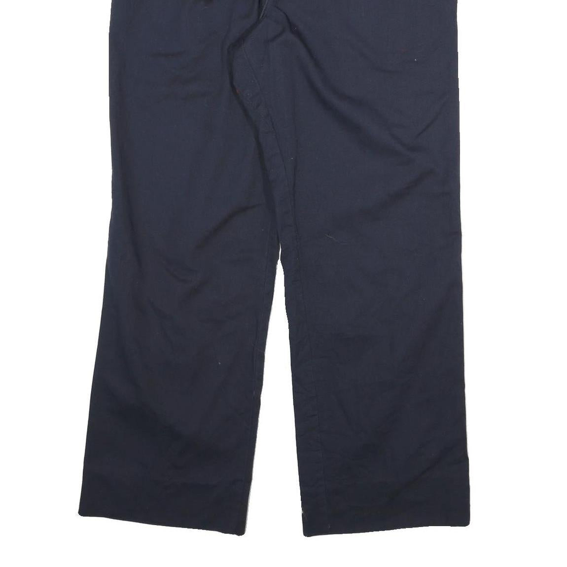 DICKIES Mens Cotton Blend Navy Blue Regular Fit Straight Trousers W34 L29