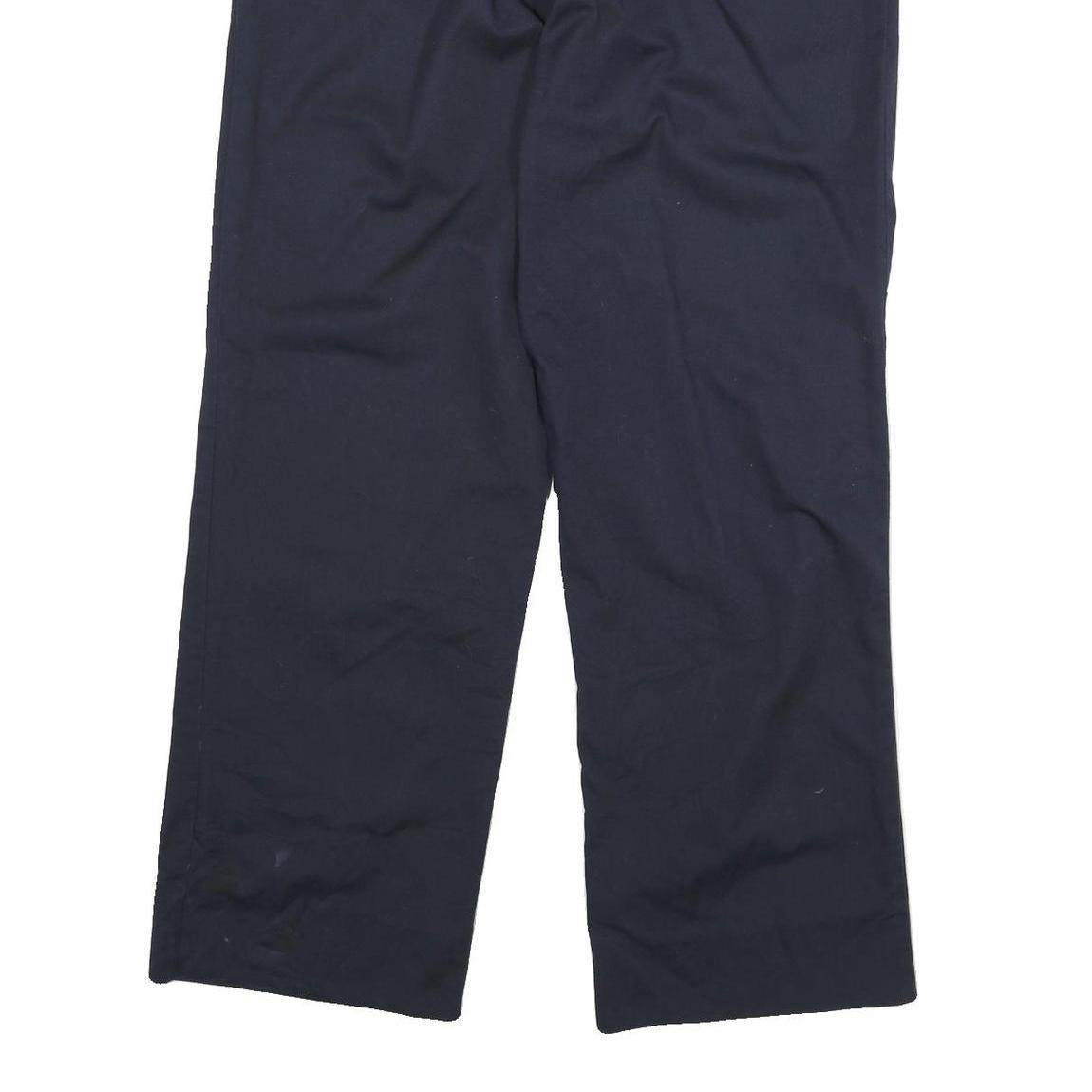 DICKIES Mens Cotton Blend Navy Blue Regular Fit Straight Trousers W34 L29