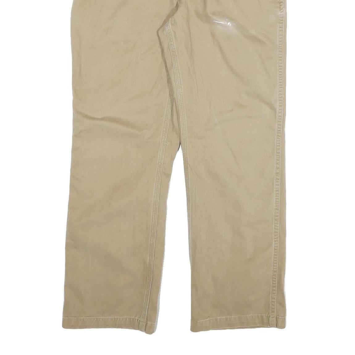 CARHARTT Mens Cotton Blend Beige Relaxed Straight Trousers W34 L29 Workwear