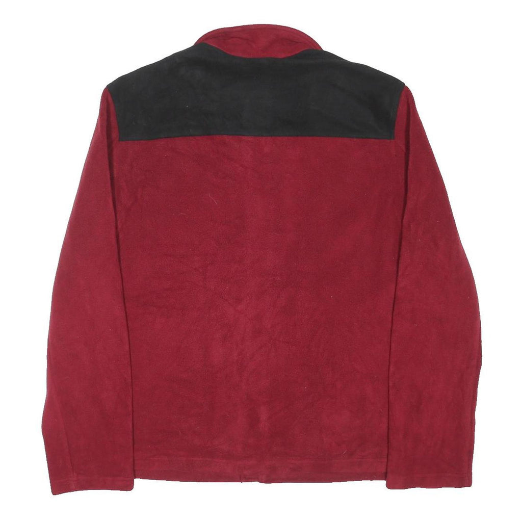 TOMMY HILFIGER Mens Burgundy & Black Jacket L Polyester Blend Zip Plain