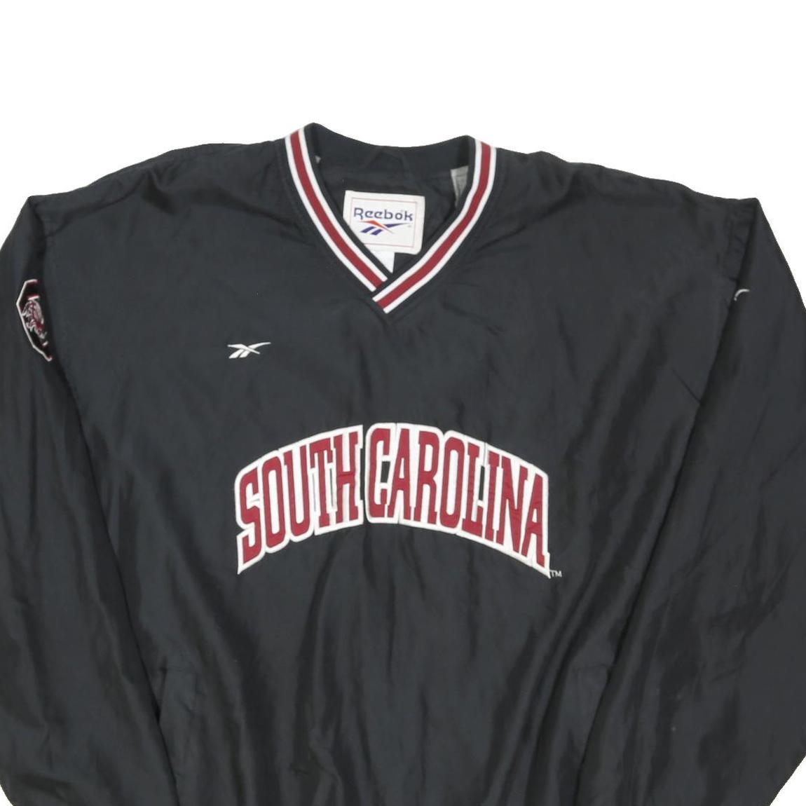 REEBOK Mens Black South Carolina Track Jacket XL Polyester Blend Plain Retro