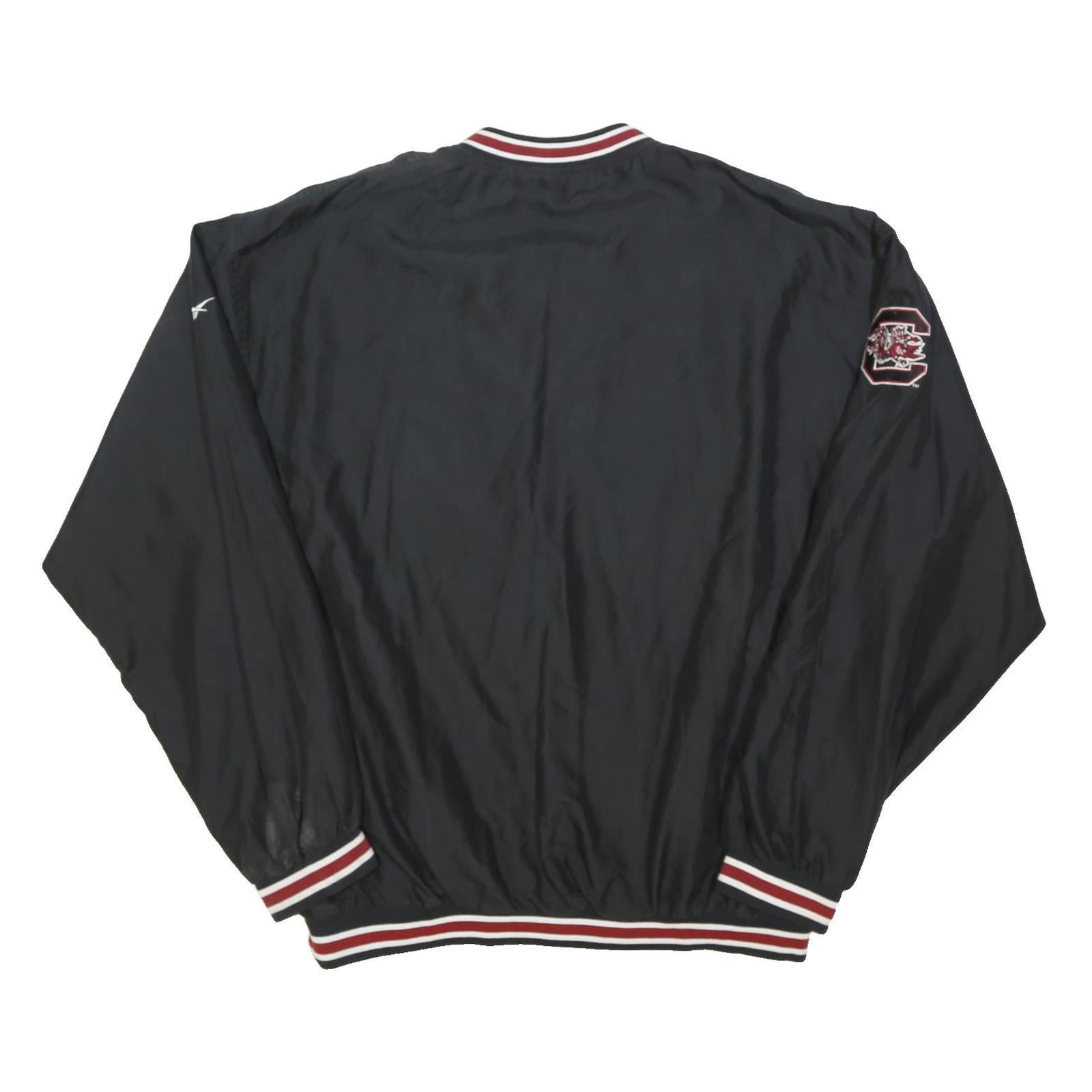 REEBOK Mens Black South Carolina Track Jacket XL Polyester Blend Plain Retro