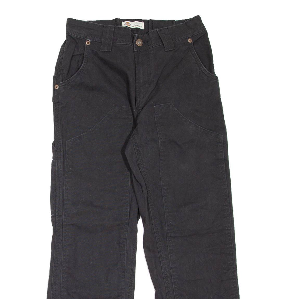 DICKIES Carpenter Workwear Womens Trousers Black Regular Straight W26 L26