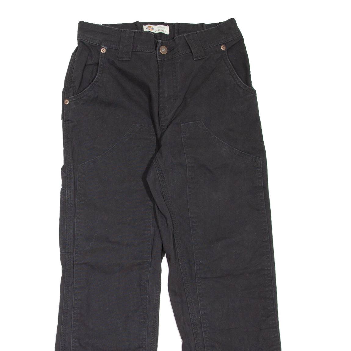 DICKIES Carpenter Workwear Womens Trousers Black Regular Straight W26 L26