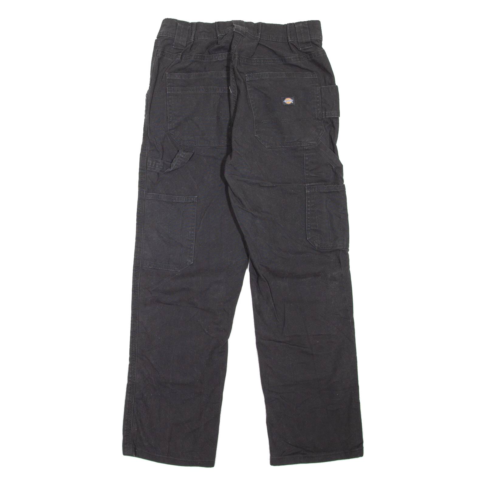 DICKIES Carpenter Workwear Womens Trousers Black Regular Straight W26 L26