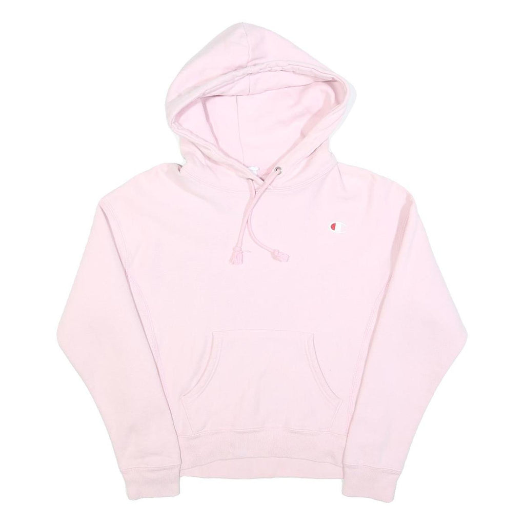 CHAMPION Womens Pink Pullover Hoodie S Cotton Blend Casual Streetwear