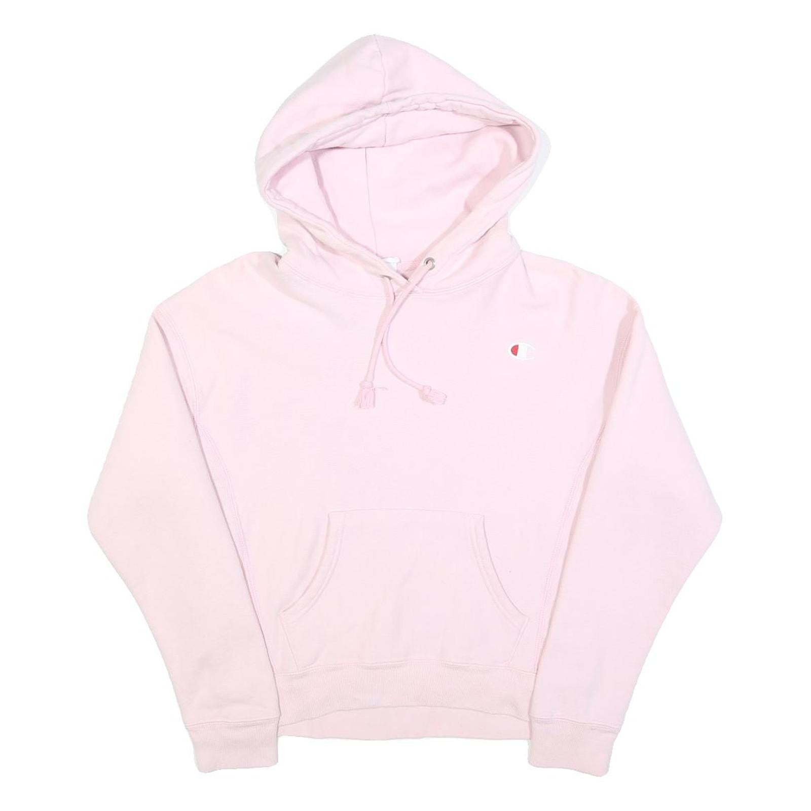 CHAMPION Womens Pink Pullover Hoodie S Cotton Blend Casual Streetwear