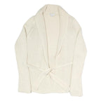 GAP Womens Cream Plain Chunky Knit Shawl Collar Cardigan S Belted Stylish