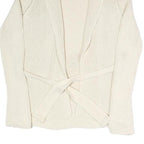 GAP Womens Cream Plain Chunky Knit Shawl Collar Cardigan S Belted Stylish