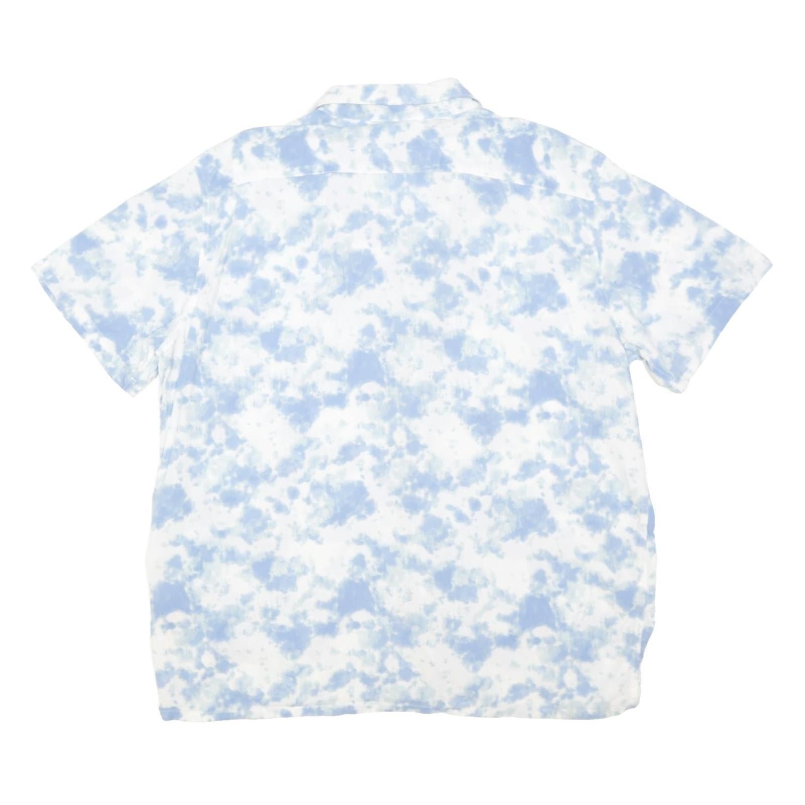 LEVI'S Mens Blue & White Casual Shirt XL Cotton Blend Short Sleeve Summer Style