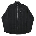 NIKE Mens Black Track Jacket L Polyester Blend Zip Plain Casual Sportswear
