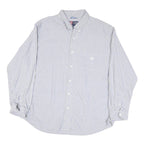 CHAPS Mens Blue & White Stripe Shirt 2XL Long Sleeve Button Down Classic Fit