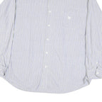 CHAPS Mens Blue & White Stripe Shirt 2XL Long Sleeve Button Down Classic Fit