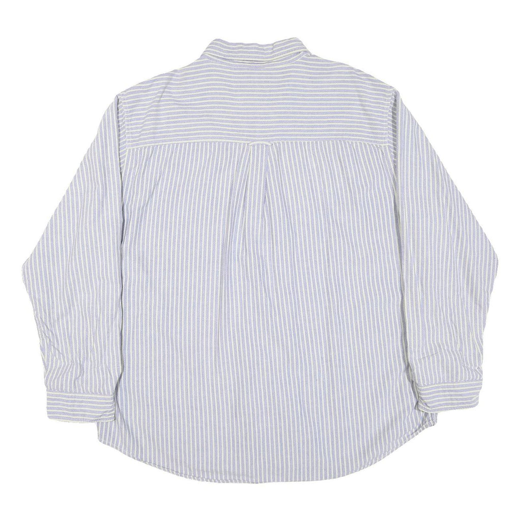 CHAPS Mens Blue & White Stripe Shirt 2XL Long Sleeve Button Down Classic Fit