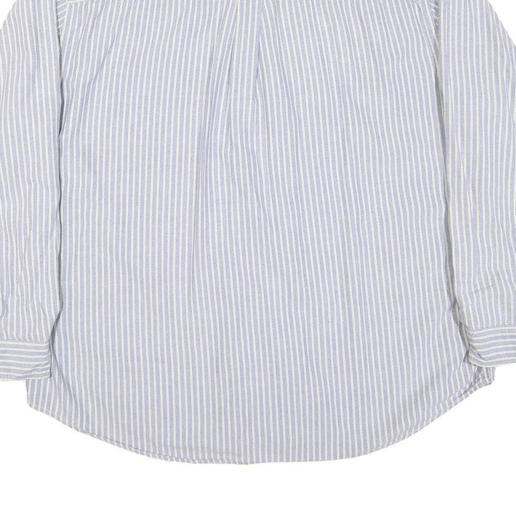 CHAPS Mens Blue & White Stripe Shirt 2XL Long Sleeve Button Down Classic Fit