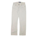 TRUSSARDI Mens Cotton Blend White Regular Straight Trousers W30 L30 Zip Closure