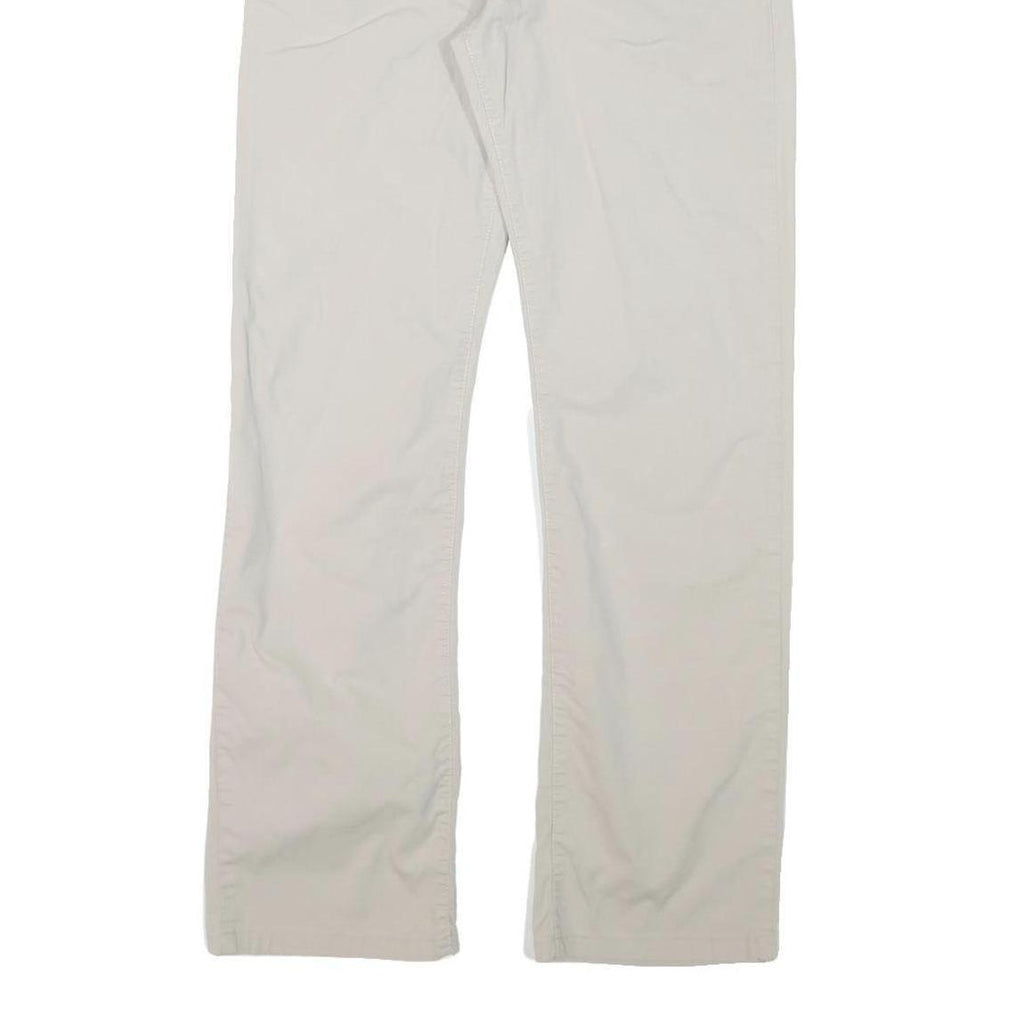 TRUSSARDI Mens Cotton Blend White Regular Straight Trousers W30 L30 Zip Closure