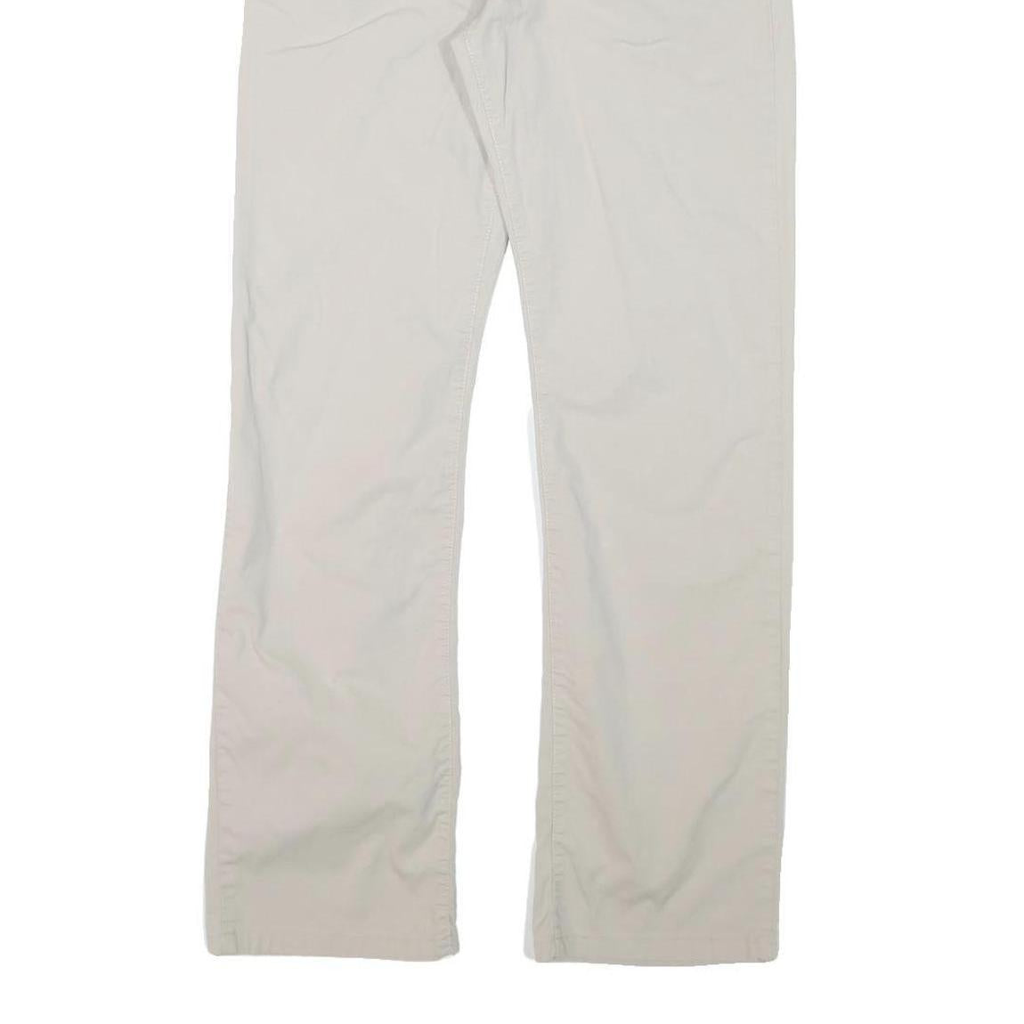 TRUSSARDI Mens Cotton Blend White Regular Straight Trousers W30 L30 Zip Closure