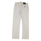 TRUSSARDI Mens Cotton Blend White Regular Straight Trousers W30 L30 Zip Closure