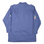 Mens Blue Cotton Blend Plain Shirt XL Long Sleeve Button Closure Patch Detail