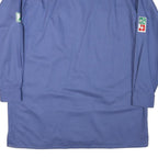 Mens Blue Cotton Blend Plain Shirt XL Long Sleeve Button Closure Patch Detail