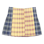 NO BOUNDRIES Womens Red & Blue Multicolour Tartan Pleated Mini Skirt UK 12