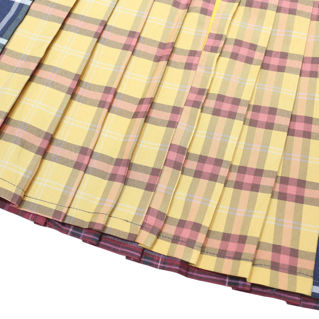 NO BOUNDRIES Womens Red & Blue Multicolour Tartan Pleated Mini Skirt UK 12