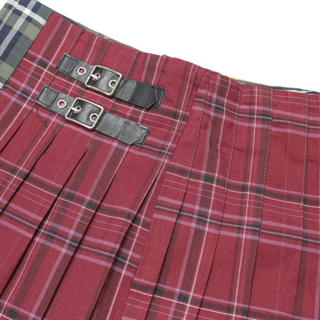 NO BOUNDRIES Womens Red & Blue Multicolour Tartan Pleated Mini Skirt UK 12