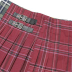 NO BOUNDRIES Womens Red & Blue Multicolour Tartan Pleated Mini Skirt UK 12