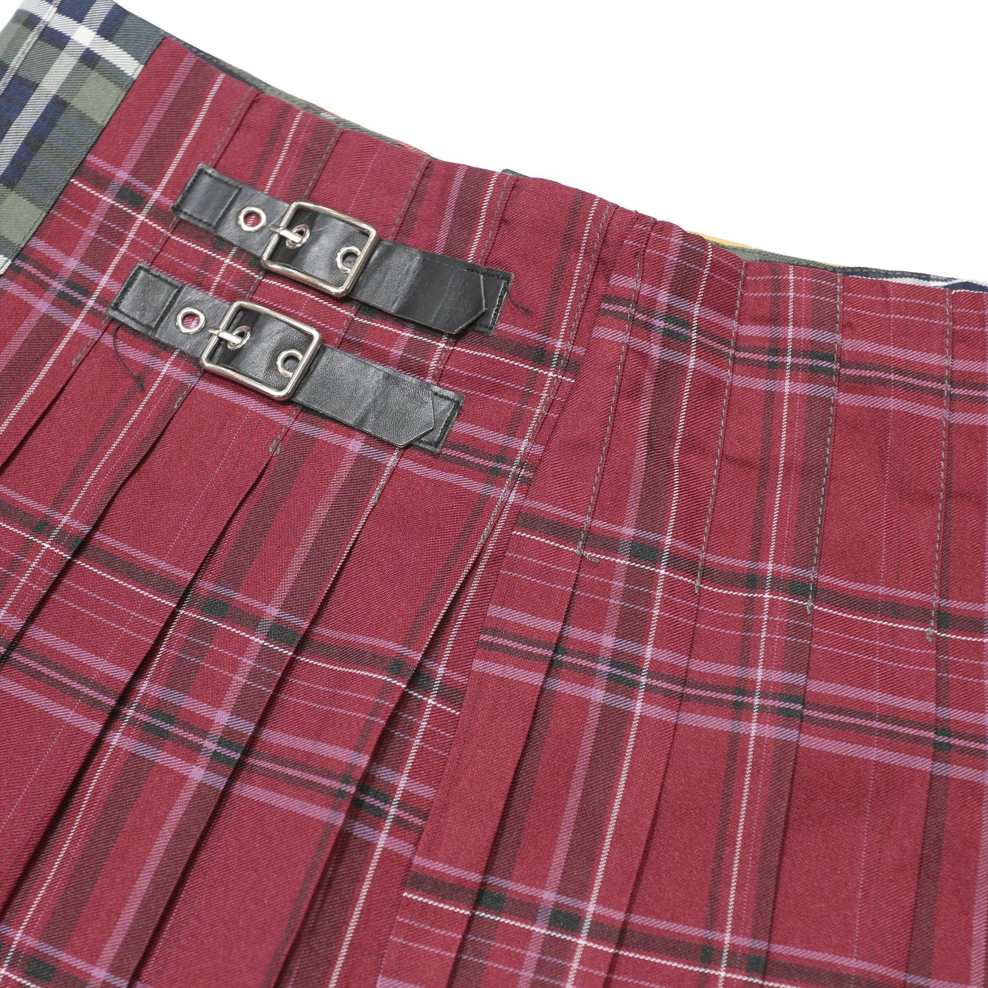 NO BOUNDRIES Womens Red & Blue Multicolour Tartan Pleated Mini Skirt UK 12