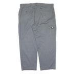DICKIES Mens Polyester Blend Grey Loose Fit Straight Leg Trousers W41 L30