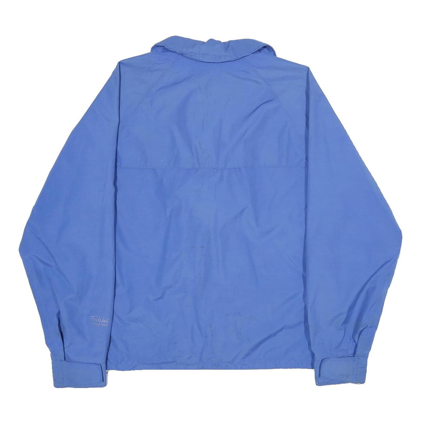 FAR WEST MOUNTAINWEAR Mens Blue Nylon Outdoor Jacket L Zip Plain Lightweight